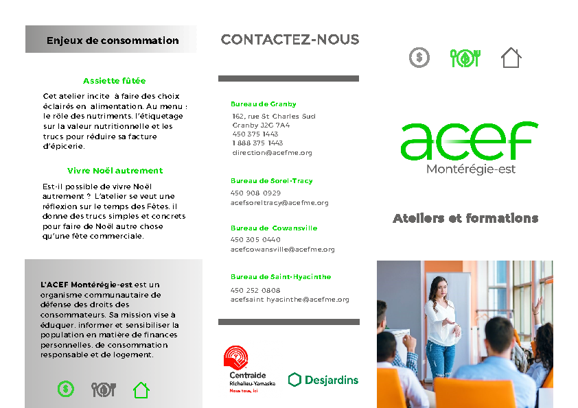 Nos ateliers et nos formations